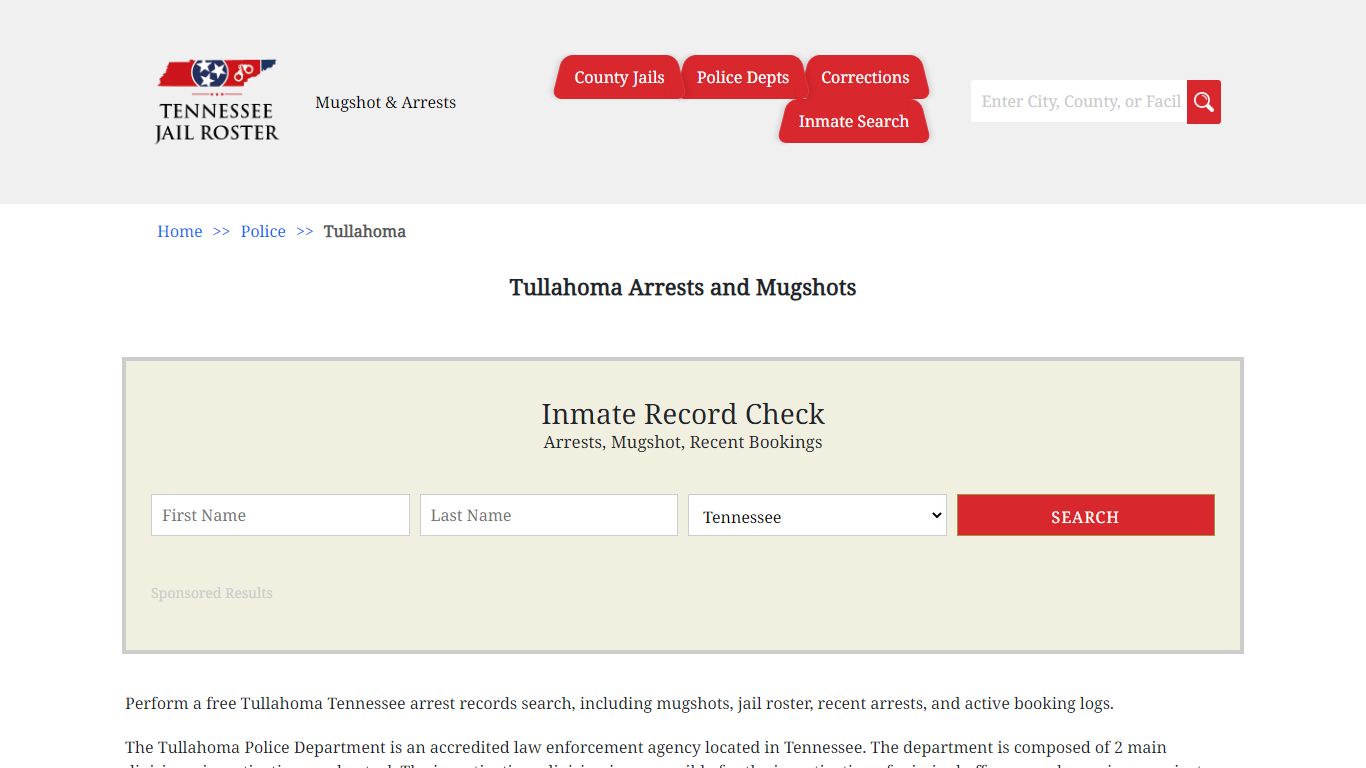 Tullahoma Arrests and Mugshots | Jail Roster Search